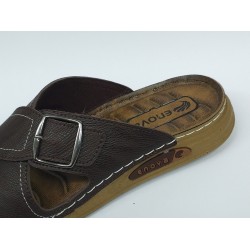 Enova Ortopedik çapraz erkek terlik kahverengi