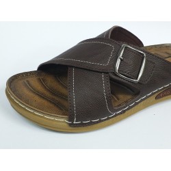 Enova Ortopedik çapraz erkek terlik kahverengi