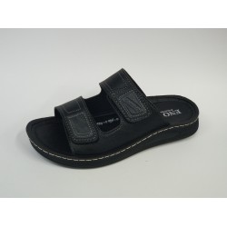 Enova Ortopedik cırtlı erkek terlik siyah