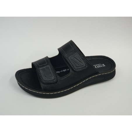 Enova Ortopedik cırtlı erkek terlik siyah