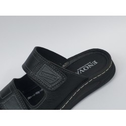 Enova Ortopedik cırtlı erkek terlik siyah