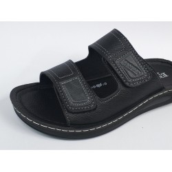 Enova Ortopedik cırtlı erkek terlik siyah