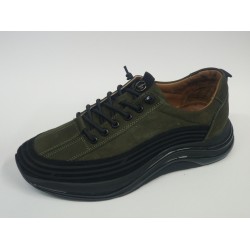 Lisans Bağcıklı deri erkek ayakkabı yeşil