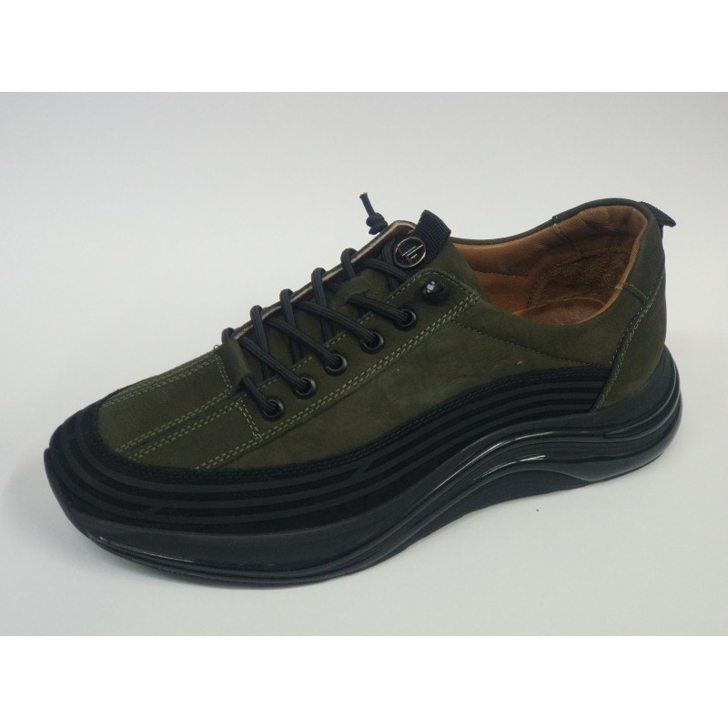 Lisans Bağcıklı deri erkek ayakkabı yeşil