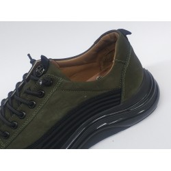 Lisans Bağcıklı deri erkek ayakkabı yeşil