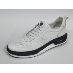 Lisans Bağcık detaylı deri erkek ayakkabı beyaz