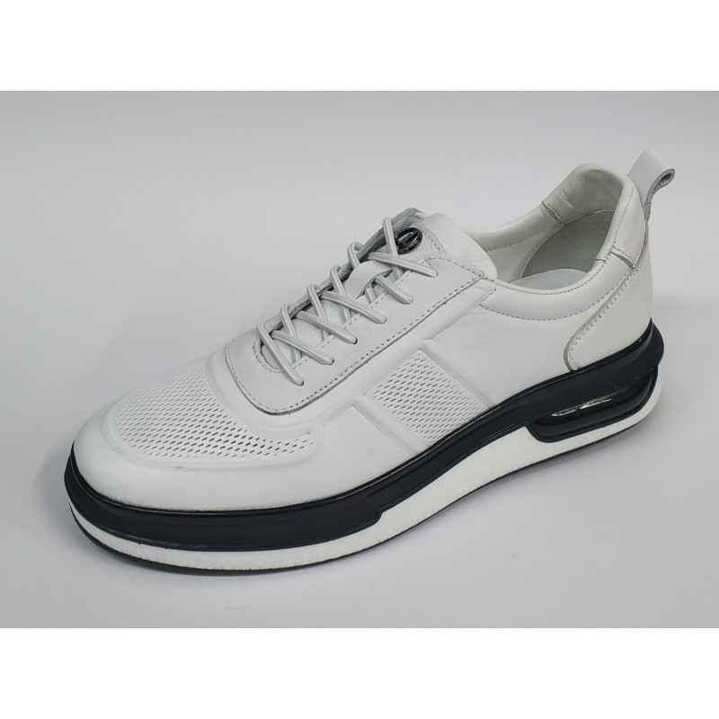 Lisans Bağcık detaylı deri erkek ayakkabı beyaz