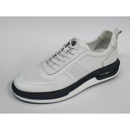 Lisans Bağcık detaylı deri erkek ayakkabı beyaz