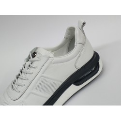 Lisans Bağcık detaylı deri erkek ayakkabı beyaz