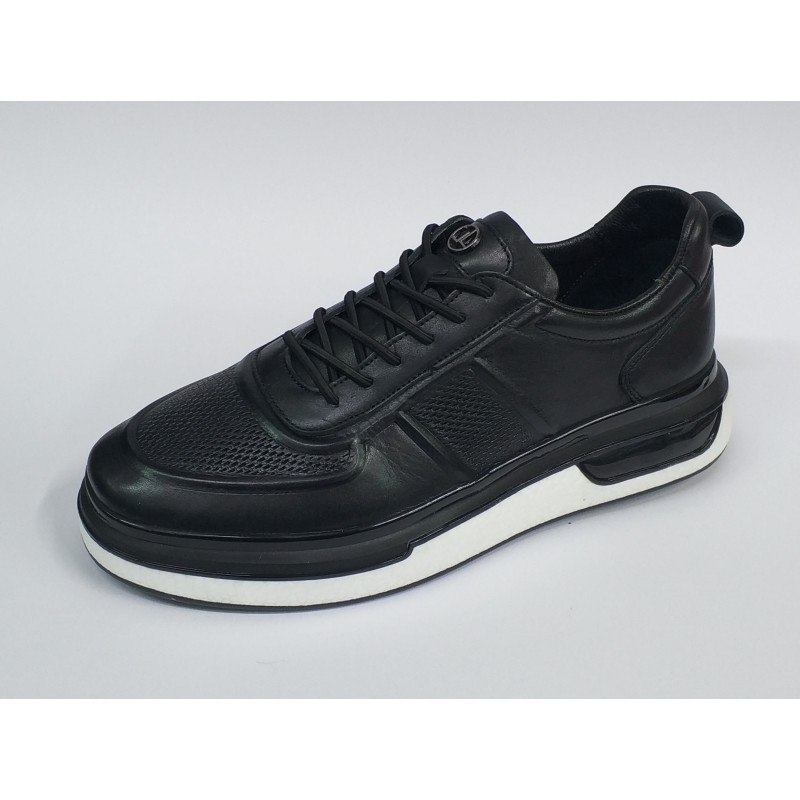 Lisans Bağcık detaylı deri erkek ayakkabı siyah