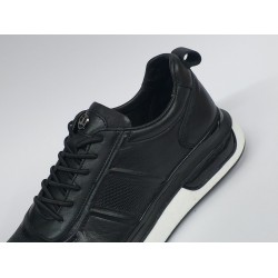 Lisans Bağcık detaylı deri erkek ayakkabı siyah