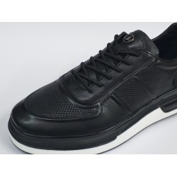 Lisans Bağcık detaylı deri erkek ayakkabı siyah