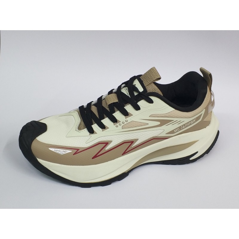 MC jamper Ortopedik Bağcıklı yüksek taban erkek spor ayakkabı kahve bej