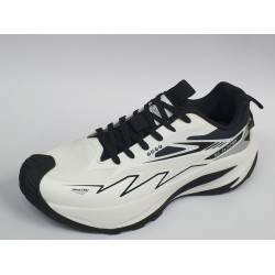 MC jamper Ortopedik Bağcıklı yüksek taban erkek spor ayakkabı beyaz siyah çizgili