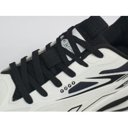 MC jamper Ortopedik Bağcıklı yüksek taban erkek spor ayakkabı beyaz siyah çizgili