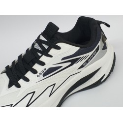 MC jamper Ortopedik Bağcıklı yüksek taban erkek spor ayakkabı beyaz siyah çizgili