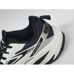 MC jamper Ortopedik Bağcıklı yüksek taban erkek spor ayakkabı beyaz siyah çizgili