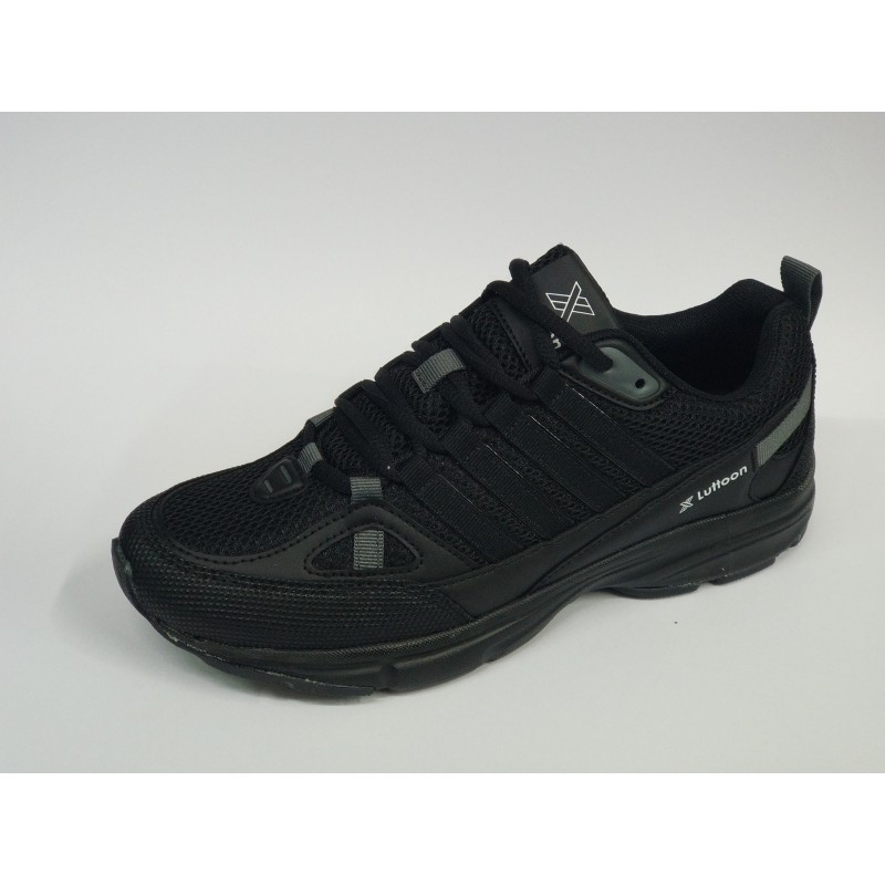 Luttoon file detaylı Bağcıklı Ortopedik erkek spor ayakkabı siyah