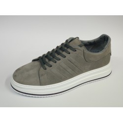 Mertto deri Bağcıklı Ortopedik erkek ayakkabı gri