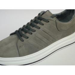 Mertto deri Bağcıklı Ortopedik erkek ayakkabı gri