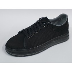 Mertto deri Bağcıklı Ortopedik üstü nubuk erkek ayakkabı siyah