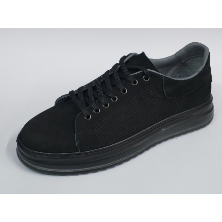 Mertto deri Bağcıklı Ortopedik üstü nubuk erkek ayakkabı siyah