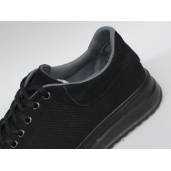 Mertto deri Bağcıklı Ortopedik üstü nubuk erkek ayakkabı siyah