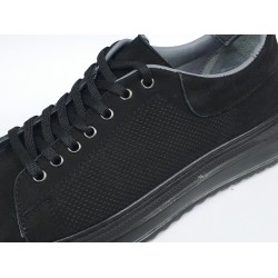 Mertto deri Bağcıklı Ortopedik üstü nubuk erkek ayakkabı siyah