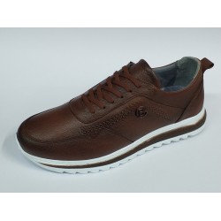 Mertto deri Bağcıklı Ortopedik erkek ayakkabı kahverengi