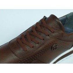 Mertto deri Bağcıklı Ortopedik erkek ayakkabı kahverengi