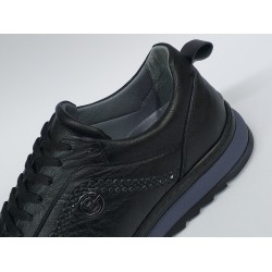 Mertto deri Bağcıklı Ortopedik erkek ayakkabı siyah