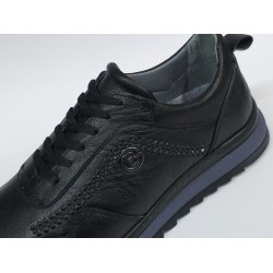 Mertto deri Bağcıklı Ortopedik erkek ayakkabı siyah