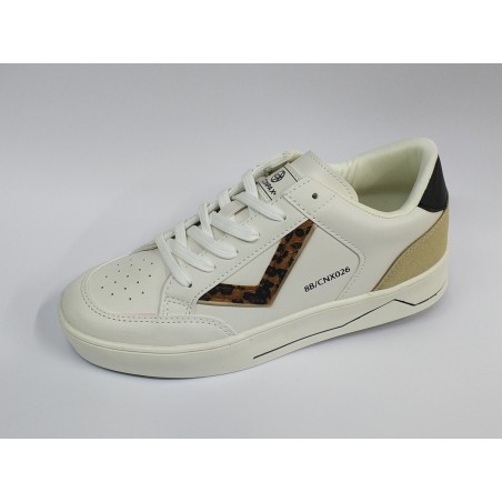 Conpax Ortopedik leopar desenli kadın spor ayakkabı krem