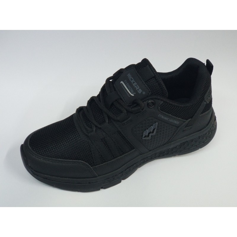 Wıckers file görünümlü Bağcıklı erkek spor ayakkabı siyah