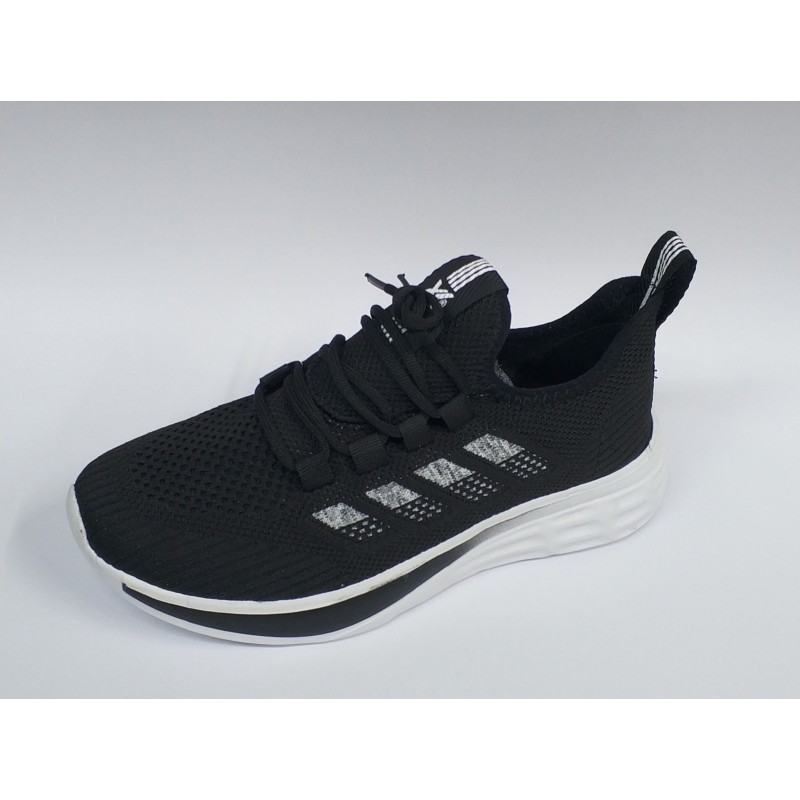 Awidox Bağcıklı altı beyaz kadın spor ayakkabı siyah