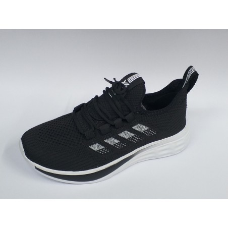 Awidox Bağcıklı altı beyaz kadın spor ayakkabı siyah