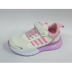 Lafonten file detaylı cırtlı kız çocuk spor ayakkabı beyaz