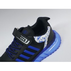 Lafonten file detaylı cırtlı erkek çocuk spor ayakkabı siyah mavi