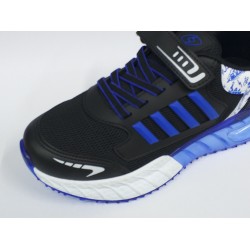 Lafonten file detaylı cırtlı erkek çocuk spor ayakkabı siyah mavi