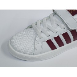 Steppıng şerit detaylı Ortopedik erkek çocuk spor ayakkabı beyaz bordo