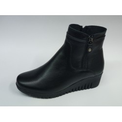 Muya Ortopedik deri 6 nokta kadın dolgu topuk bot siyah