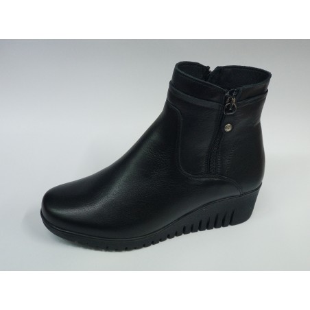 Muya Ortopedik deri 6 nokta kadın dolgu topuk bot siyah