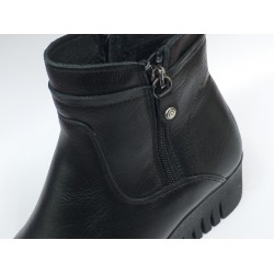 Muya Ortopedik deri 6 nokta kadın dolgu topuk bot siyah