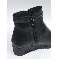 Muya Ortopedik deri 6 nokta kadın dolgu topuk bot siyah