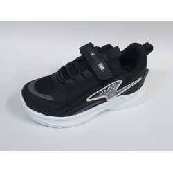 Maxsıs bağcık detaylı cırtlı Ortopedik erkek çocuk spor ayakkabı siyah