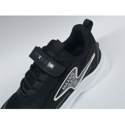 Maxsıs bağcık detaylı cırtlı Ortopedik erkek çocuk spor ayakkabı siyah