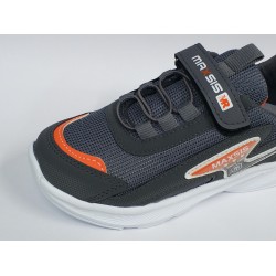 Maxsıs bağcık detaylı cırtlı Ortopedik erkek çocuk spor ayakkabı gri turuncu