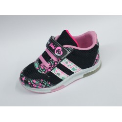 Işıklı kız bebe spor ayakkabı siyah pembe