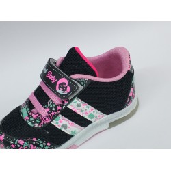 Işıklı kız bebe spor ayakkabı siyah pembe