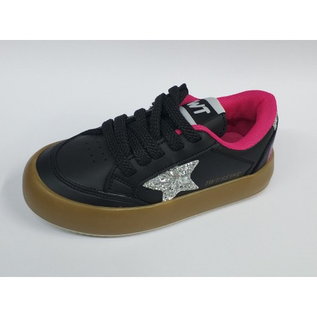 Tiwittoys kız çocuk yıldız detaylı Bağcıklı spor ayakkabı siyah